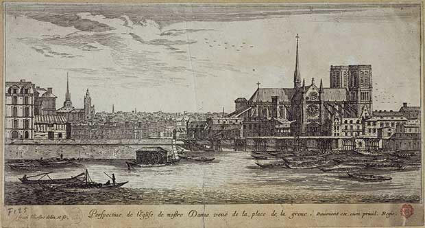La Catedral Notre Dame de Paris en 1665