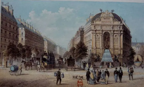 Fuente Saint Michel de Paris en 1865