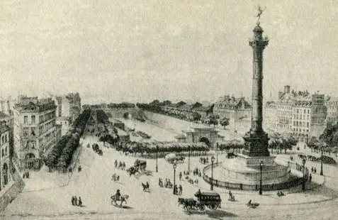 La Plaza de la Bastilla en 1845